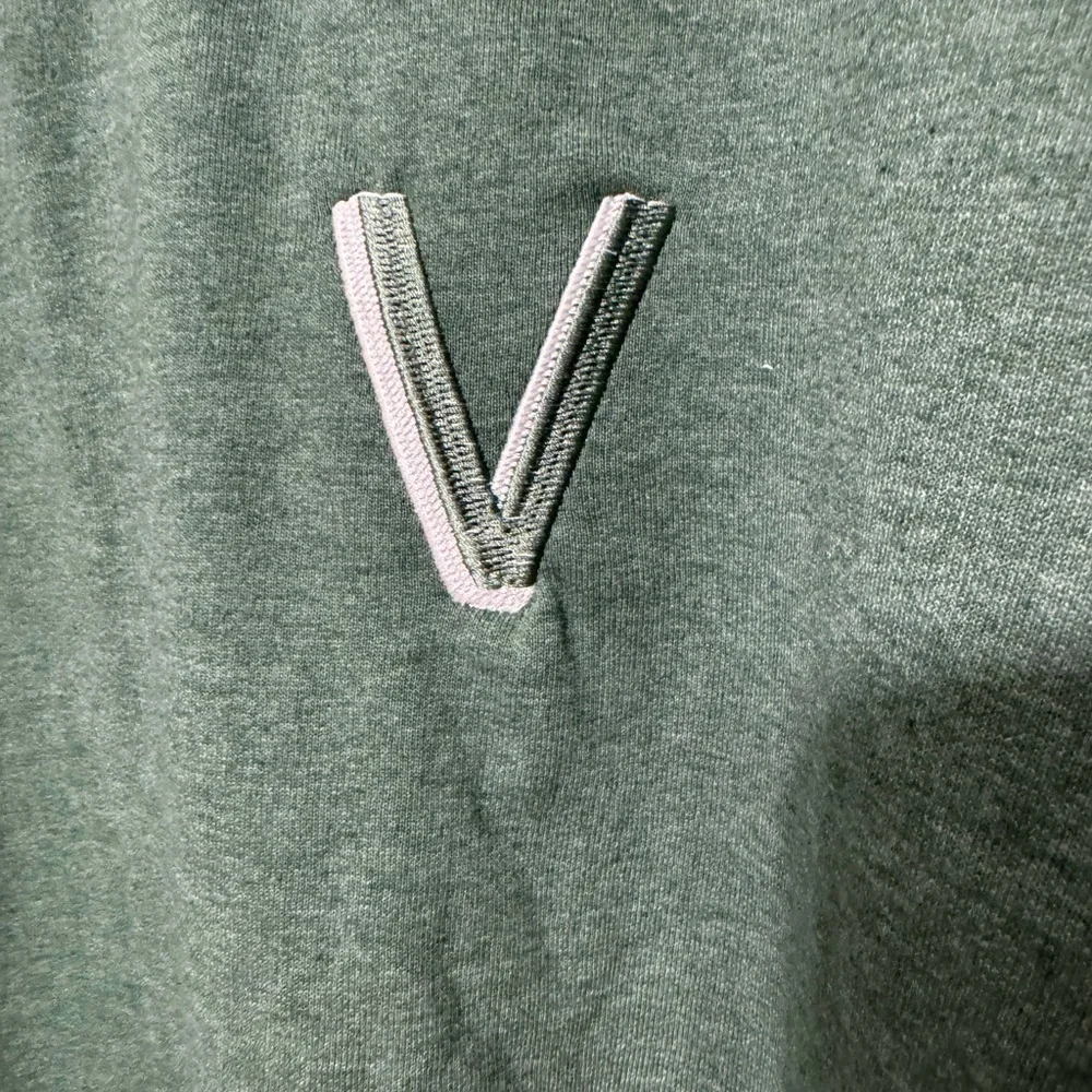 Unisex Size Green Sweater with V Logo Embroidered on left upper chest Sz Large